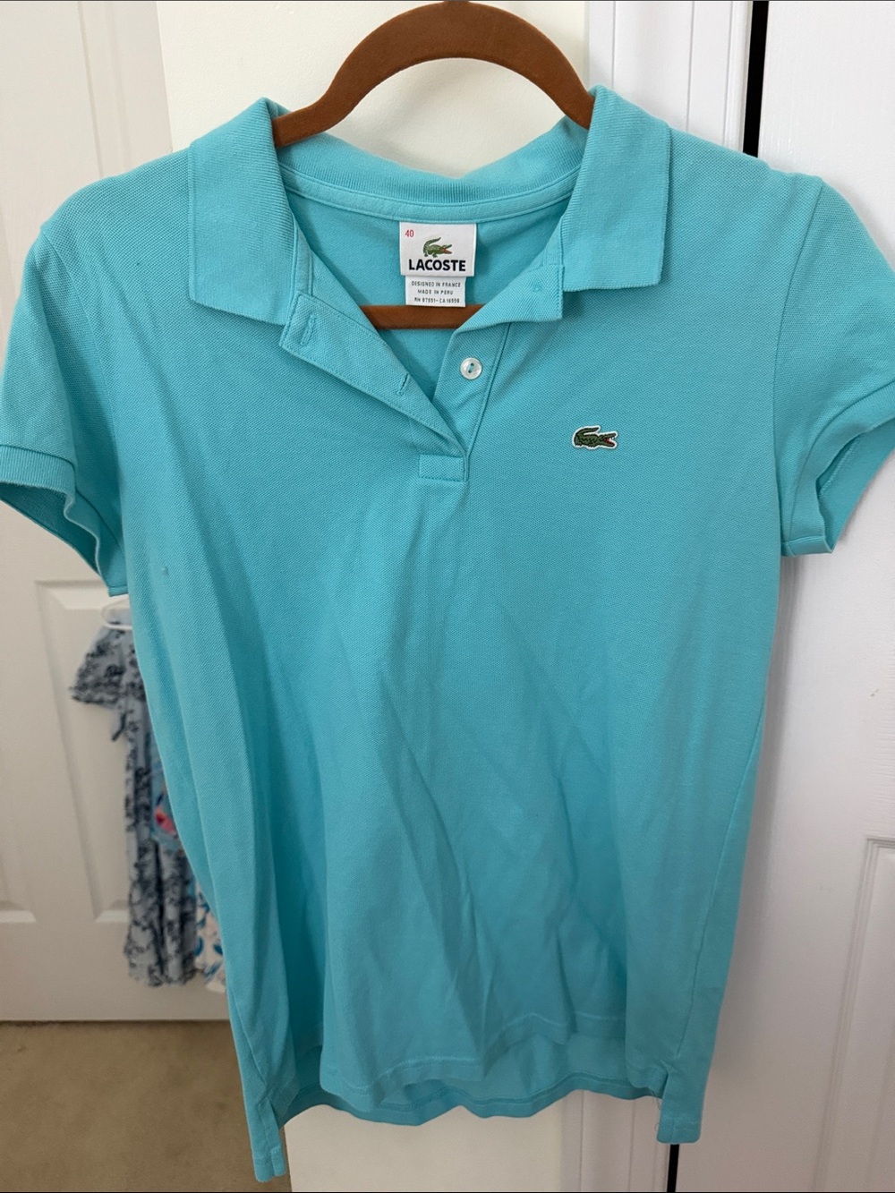 Lacoste Short Sleeve Polo in Aqua